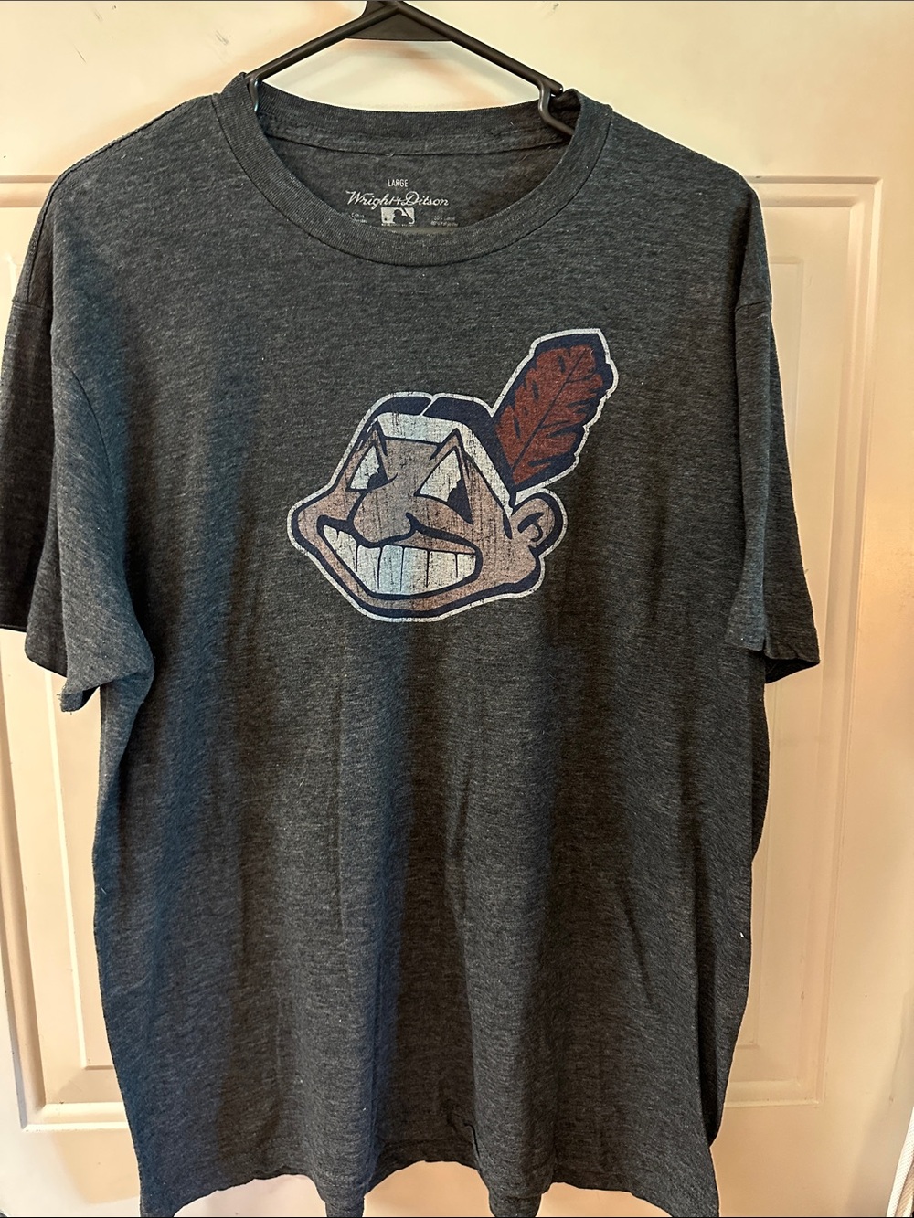 Wright & Ditson Charcoal Tee with Retro Chief Wahoo